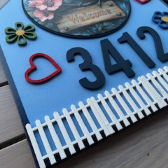 WELCOME TO OUR HOME Address Sign with YOUR ADDRESS Unique Gift for Mother’s Day - Picture 3 of 6